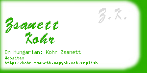 zsanett kohr business card